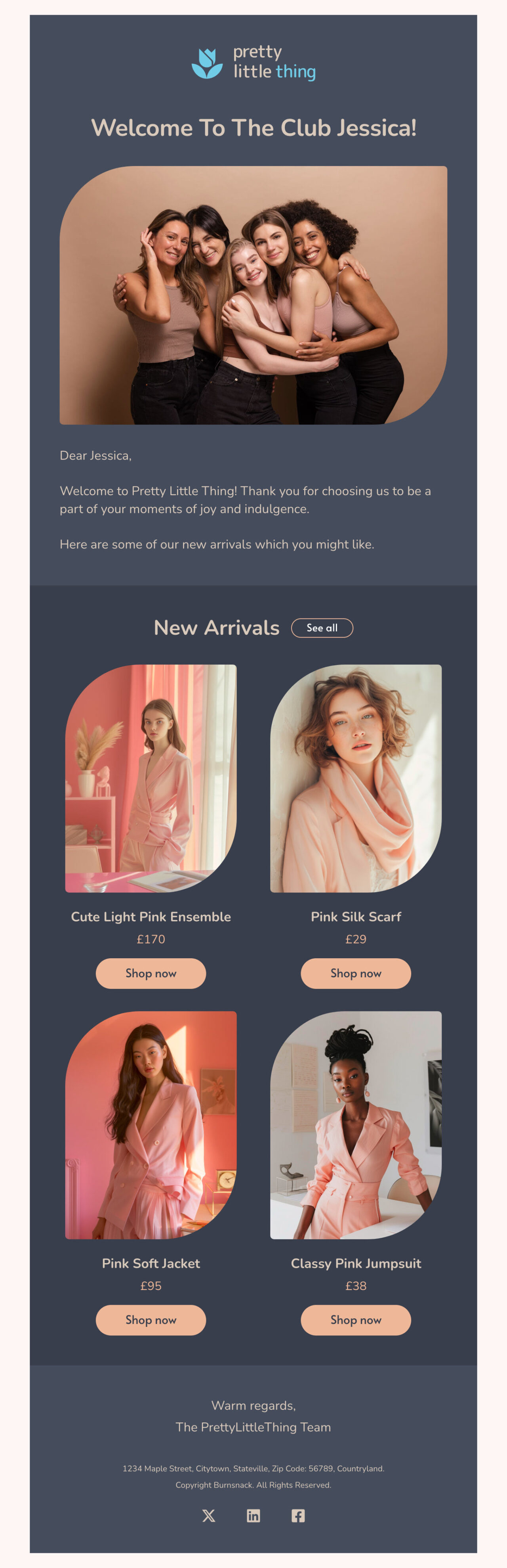 Email Template from Pretty Little Thing