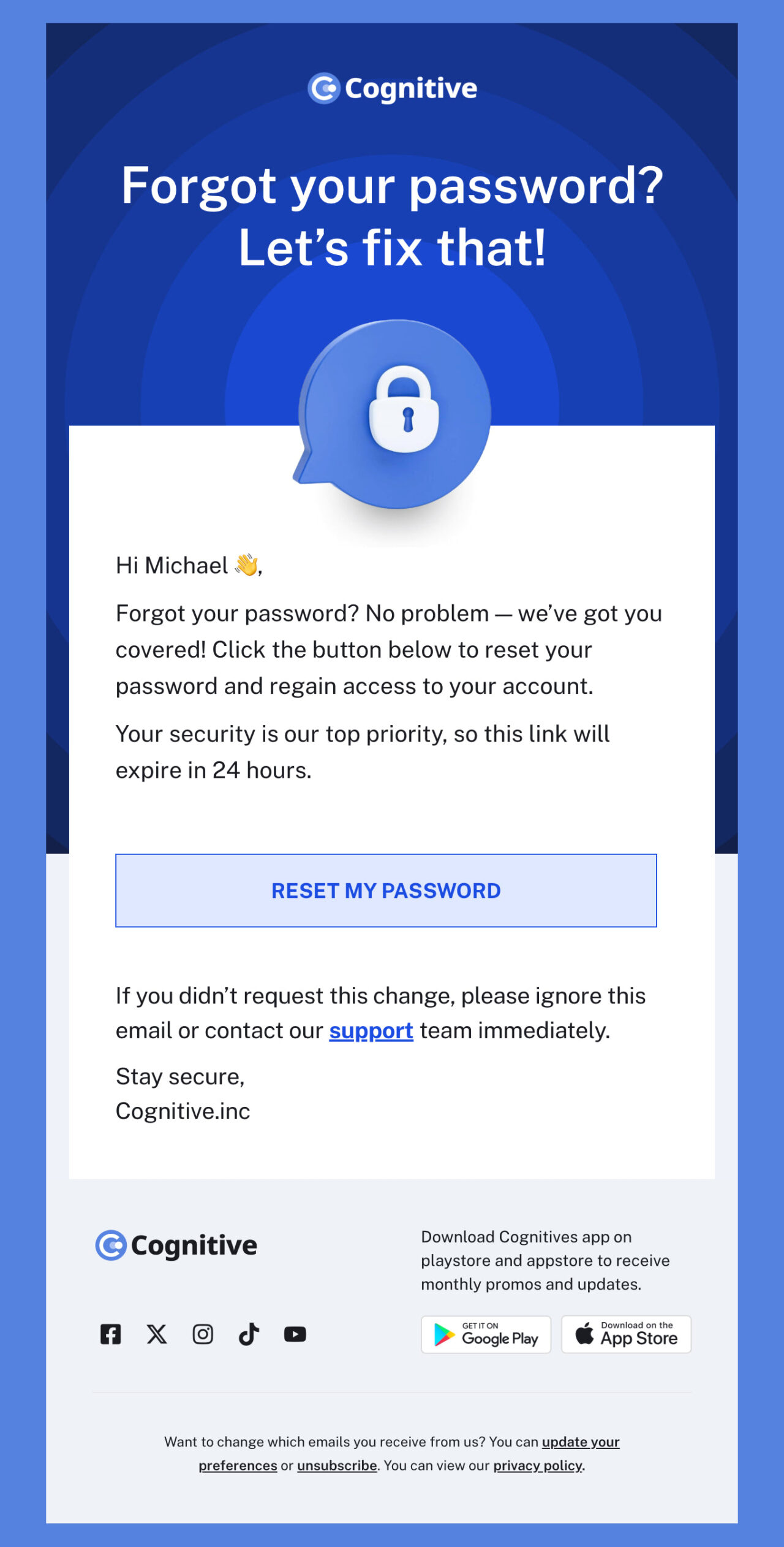 Cognitive's email template