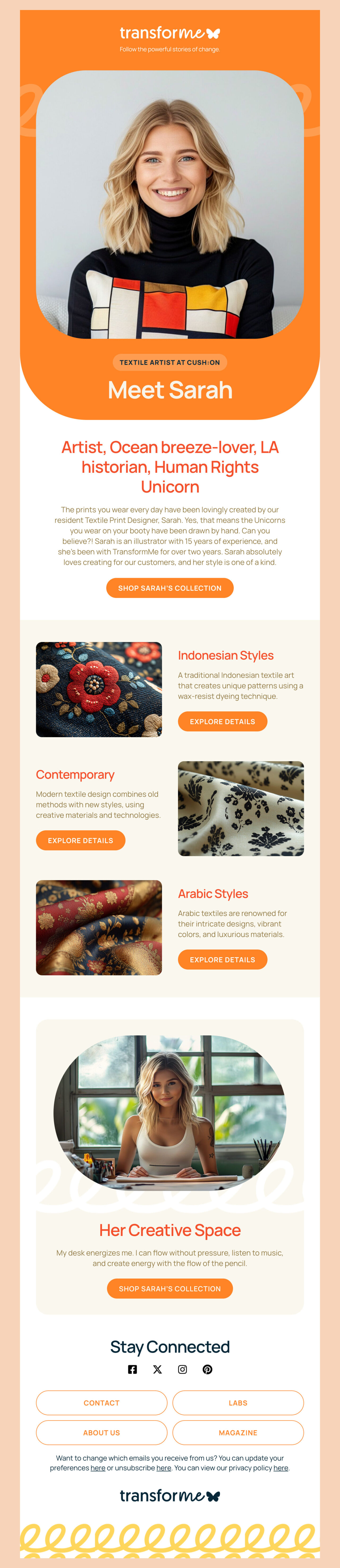 Transfor.me email newsletter
