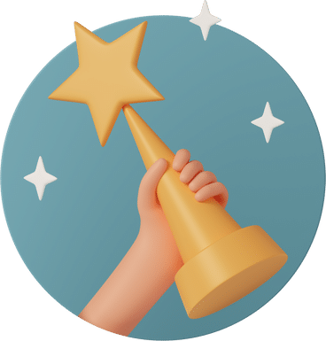 hand holding a trophy