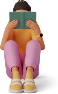 girl sitting and reading a book