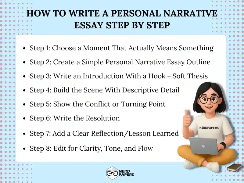 How to write a personal narrative essay step by step.
