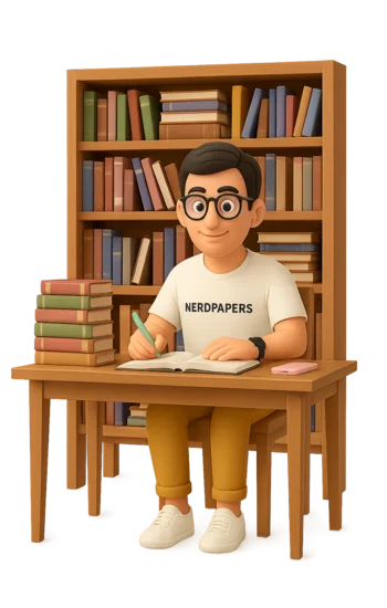 Nerdpapers writer working on an annotated bibliography writing service project in a quiet library.