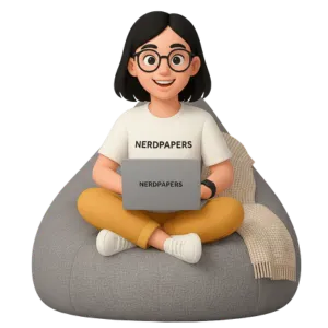 writer sitting on a beanbag with a laptop, working comfortably.